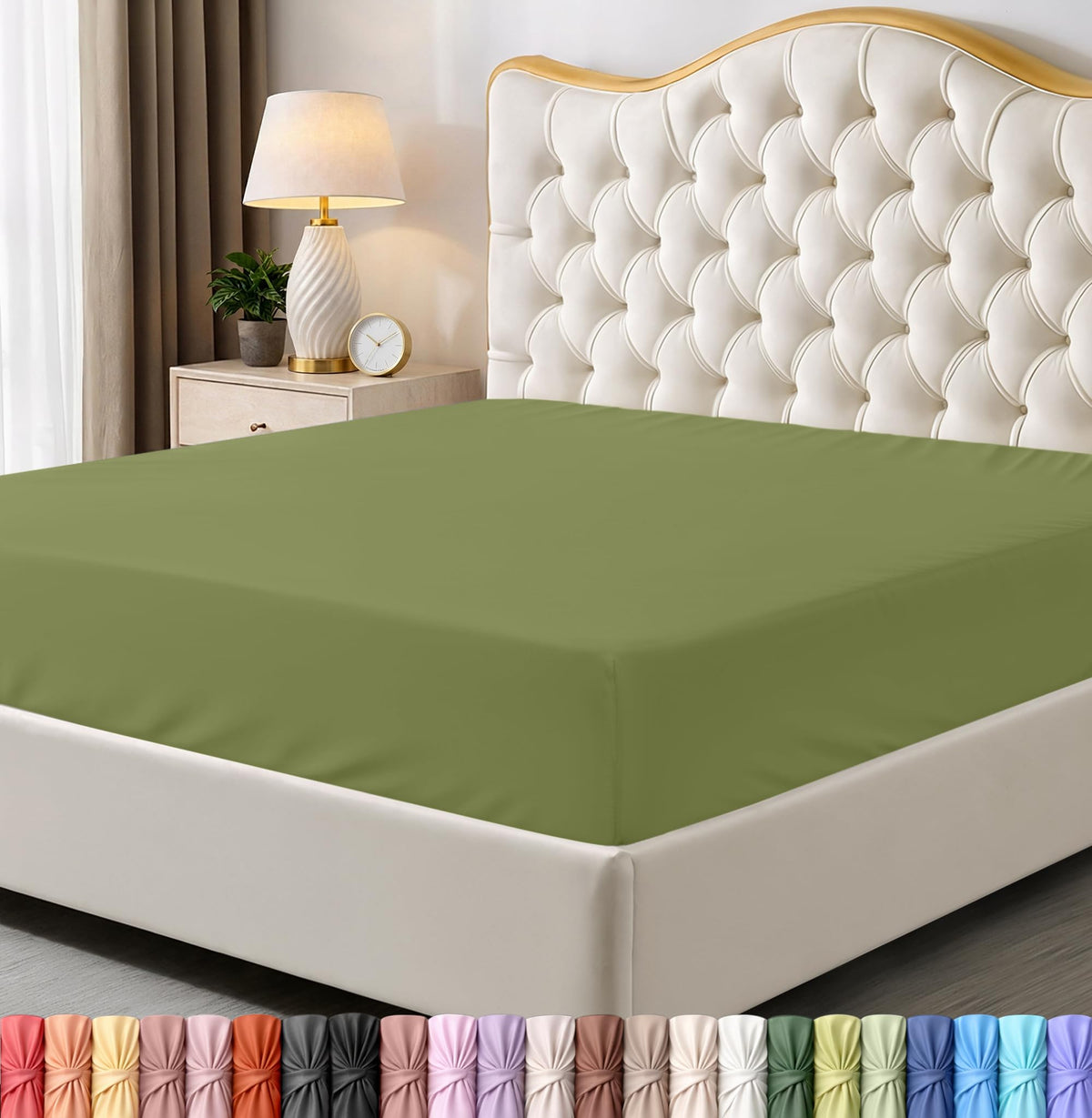 Queen Fitted Sheet, Ultra Soft Fits Up to 15 Inch Deep Pocket, White