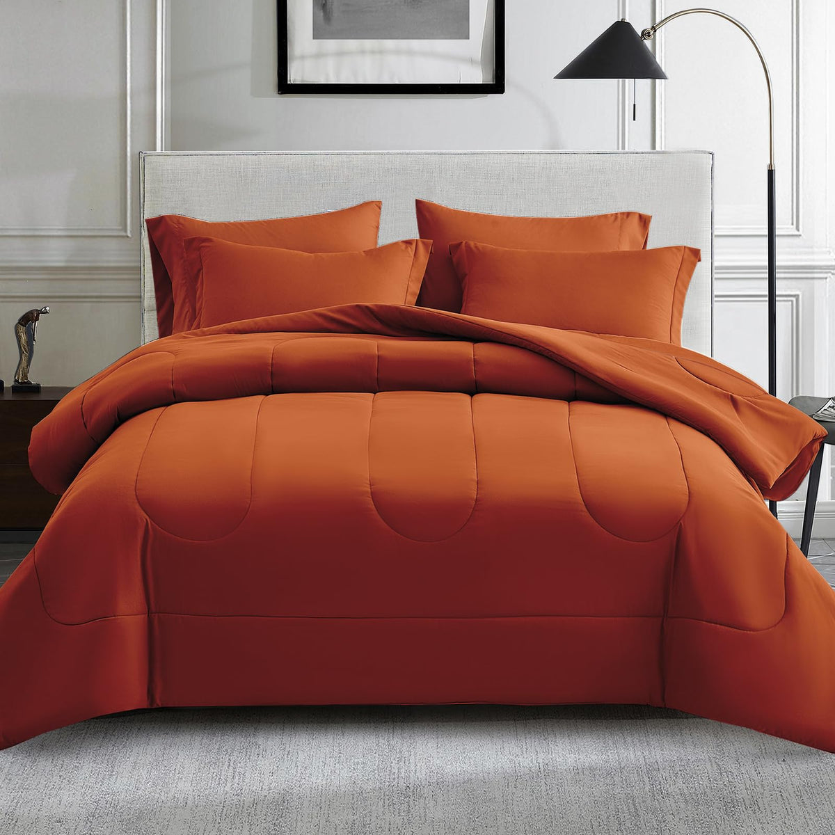 Maple&Stone Full Comforter Set 7 Pieces Bed in a Bag Teal Bed Set