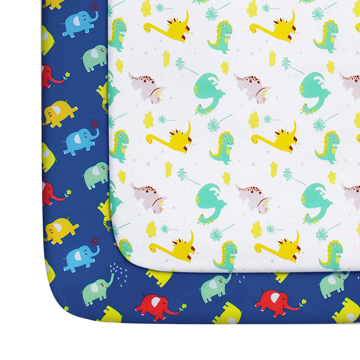 Pack and Play Sheets, 2 Pack Mini Crib Sheets, Stretchy Playard Fitted Sheet, Compatible with Graco Pack n Play, Soft and Breathable Material, Stars & Bunny
