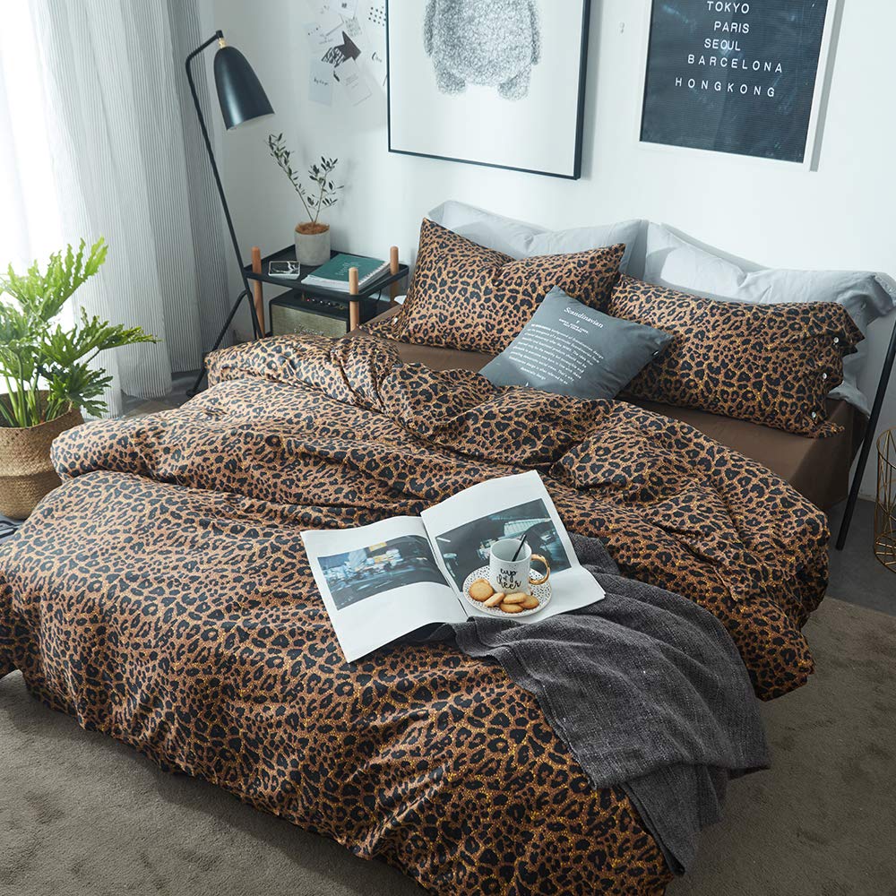 mixinni Duvet Cover Set King Size Bird Flower Pattern Soft Long Staple Cotton Floral Bedding Comforter Cover Set with Zipper Ties for Women and Men, Ultra Soft, Breathable, Easy Care-King Size