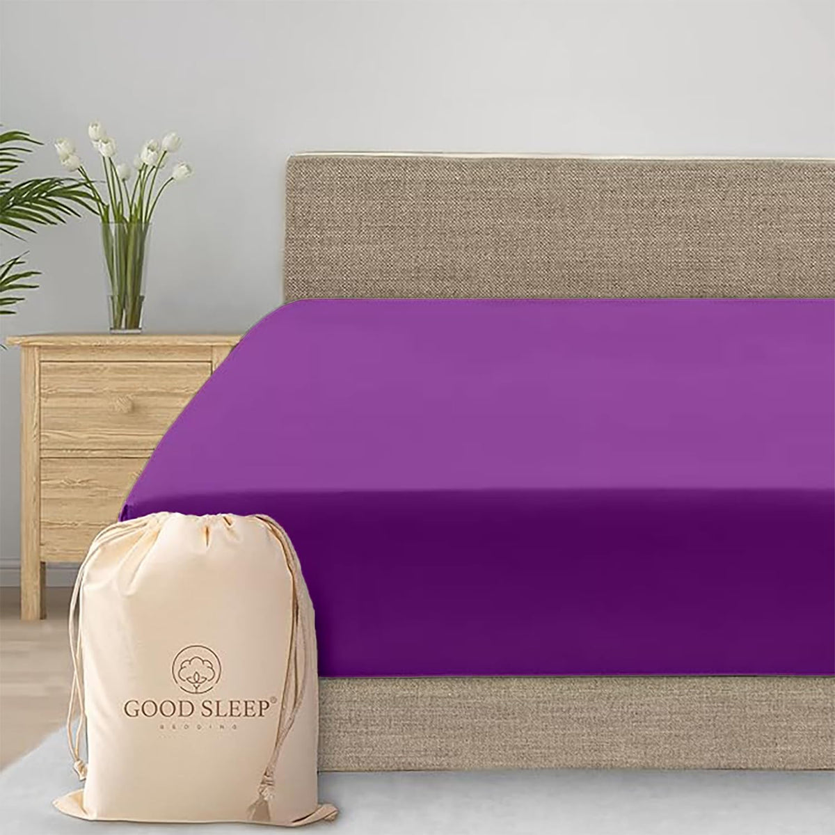 800 TC King Fitted Sheet Only, 100% Egyptian Cotton Fitted Sheet - White