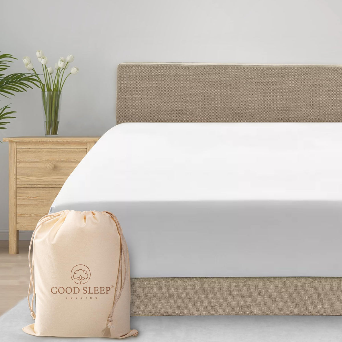 800 TC King Fitted Sheet Only, 100% Egyptian Cotton Fitted Sheet - White