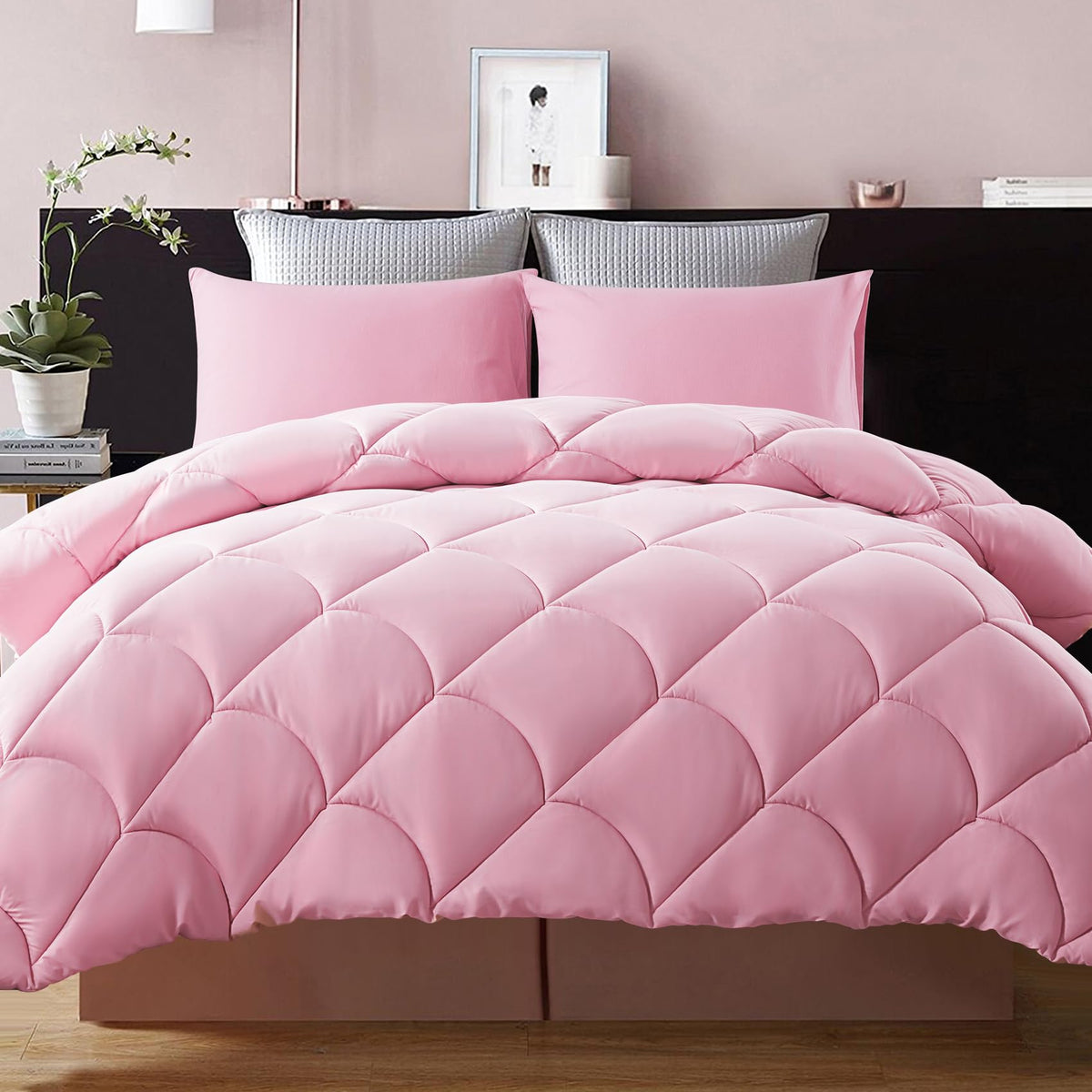 Decroom Lightweight 3 Pieces Comforter Set Queen Quilted Duvet Insert