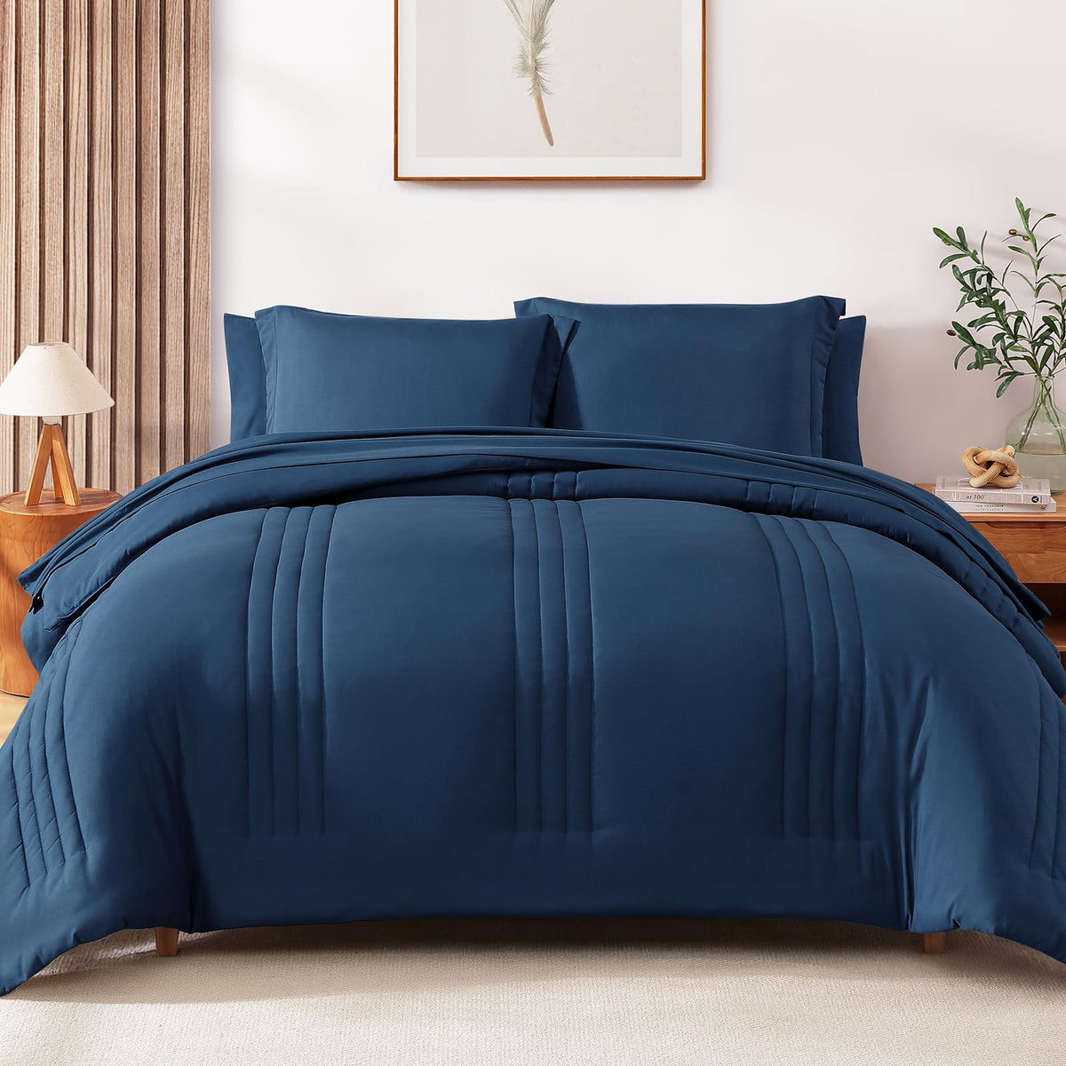 Full Size Comforter Sets-7 Pieces Sage Soft Bed in a Bag Full Bedding Sets
