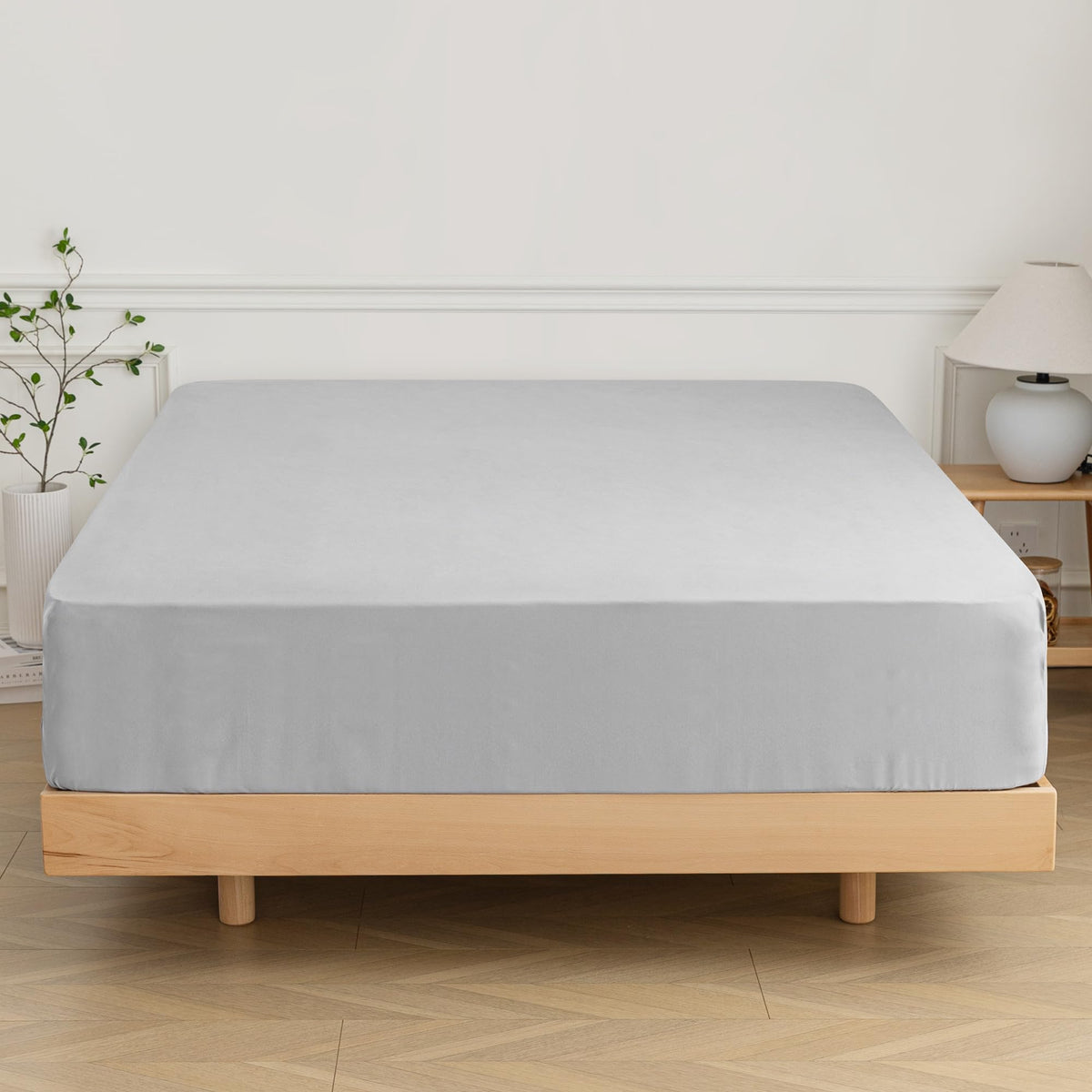 ALYVIA SPRING Twin Fitted Sheet with Side Pocket, Sage, 39x75