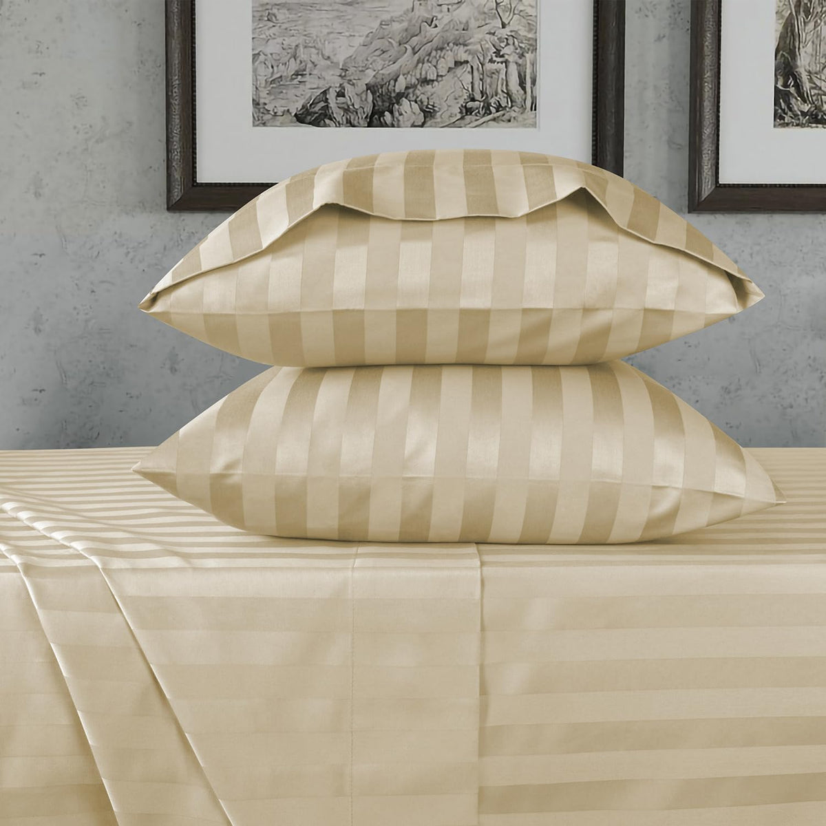 URBANHUT 100% Cotton Sheets King Size, for Everyday Use - White