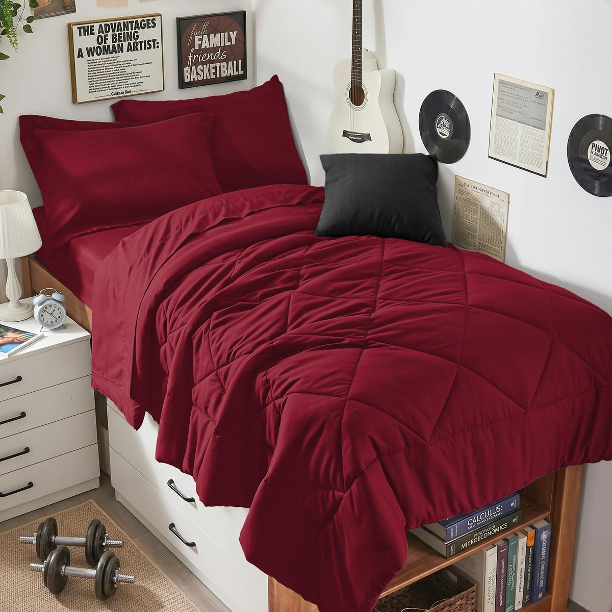 HEVUMYI 7-Piece King Comforter Set, Dark Grey Bed in a Bag