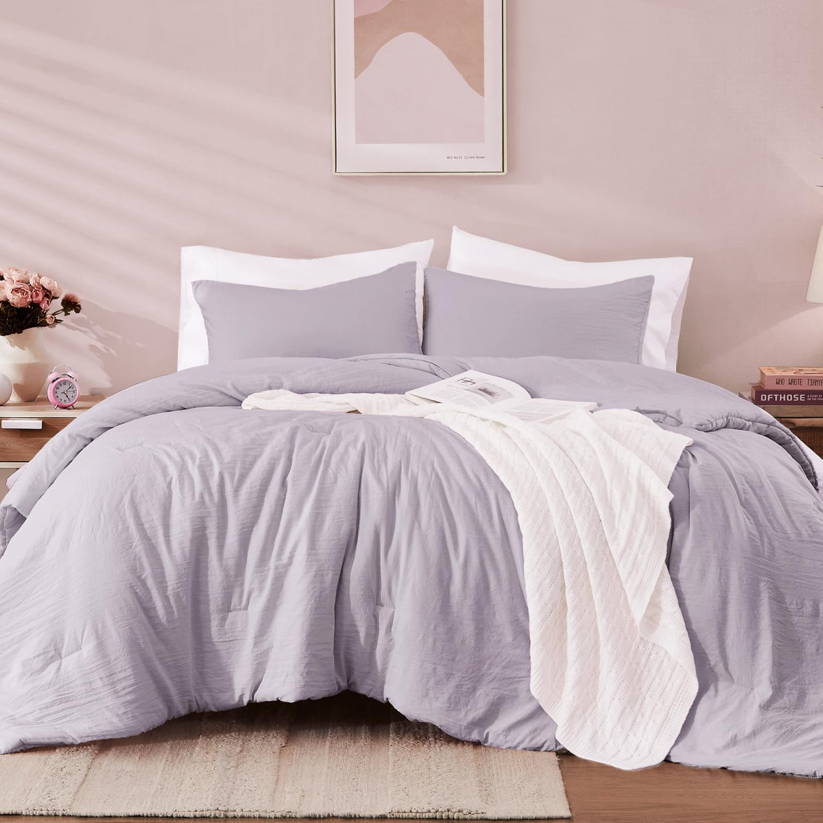 WRENSONGE Queen Comforter Set-3 Pieces Soft Comforters Queen Size Bedding