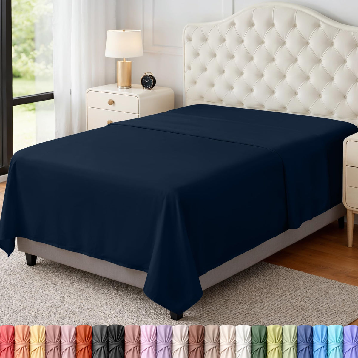 Queen Size Flat Sheet Only Pack of 6, Ultra Soft Hotel Sheets, White