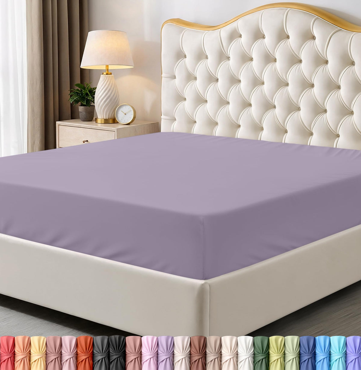 Queen Fitted Sheet, Ultra Soft Fits Up to 15 Inch Deep Pocket, White