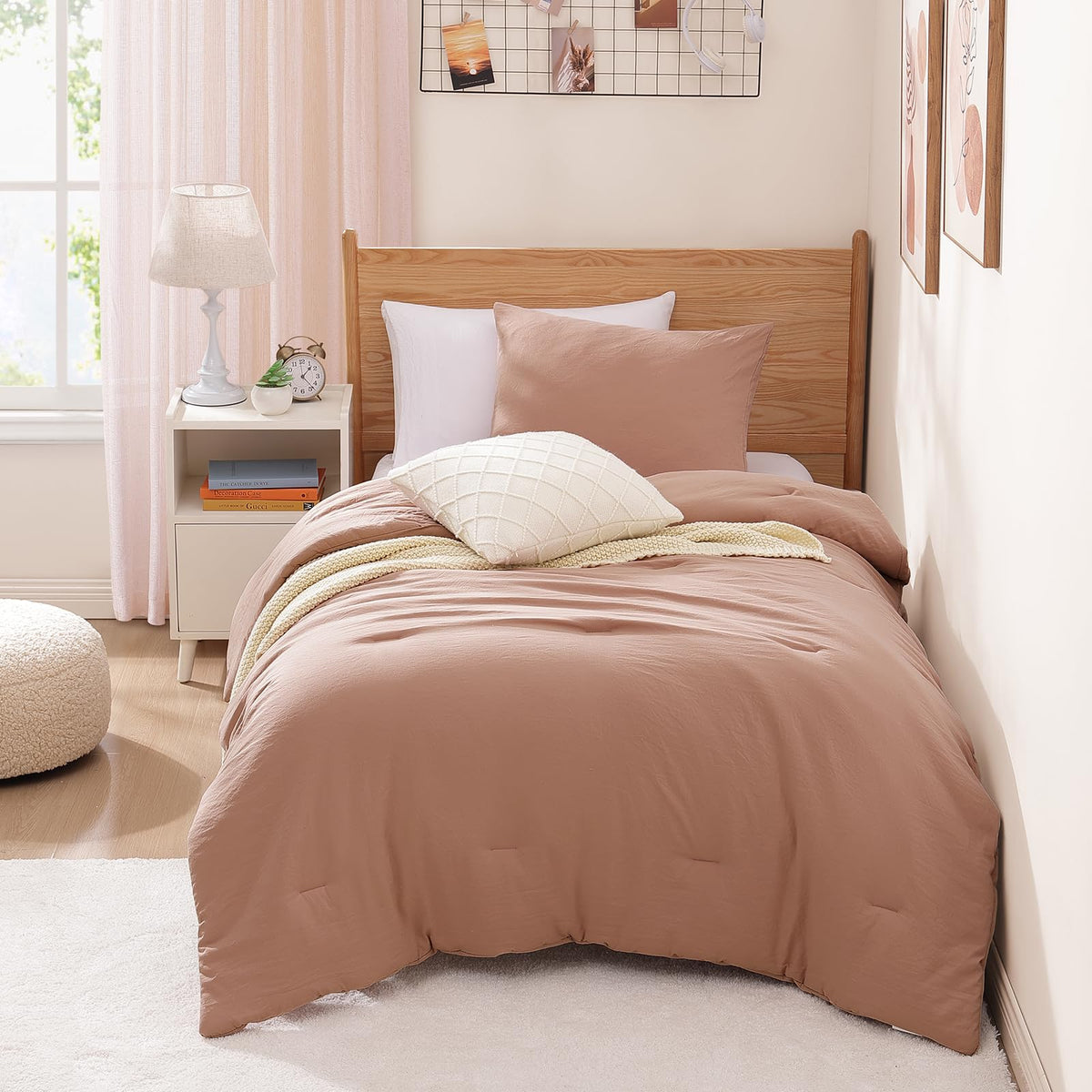 WRENSONGE Queen Comforter Set-3 Pieces Soft Comforters Queen Size Bedding