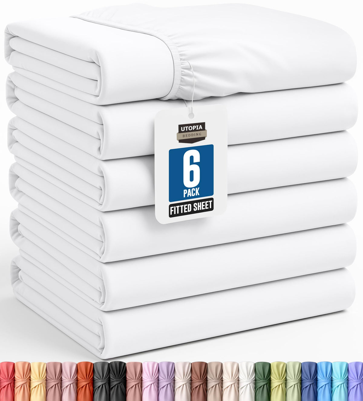Queen Fitted Sheet, Ultra Soft Fits Up to 15 Inch Deep Pocket, White