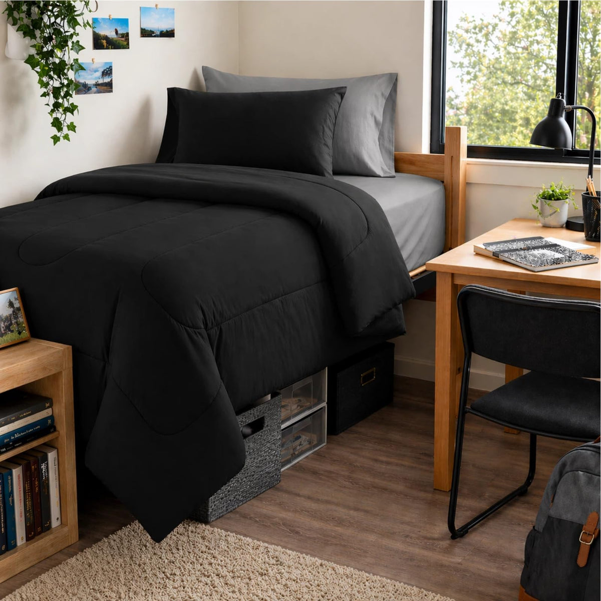 Maple&Stone Full Comforter Set 7 Pieces Bed in a Bag Teal Bed Set