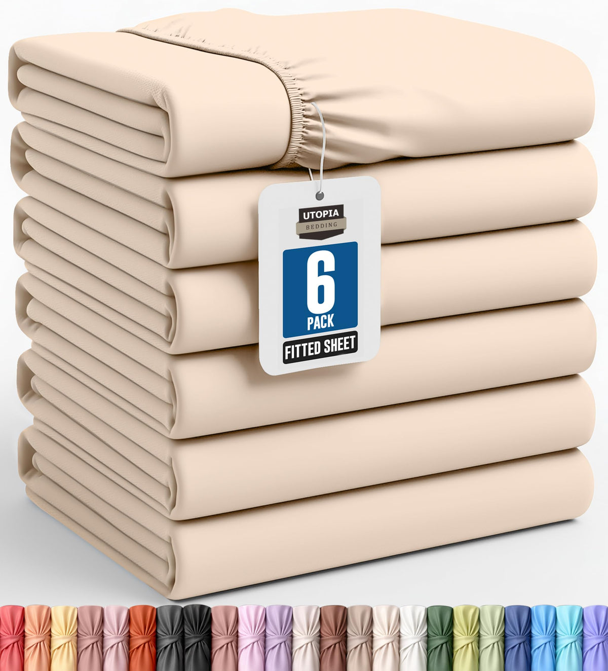Queen Fitted Sheet, Ultra Soft Fits Up to 15 Inch Deep Pocket, White