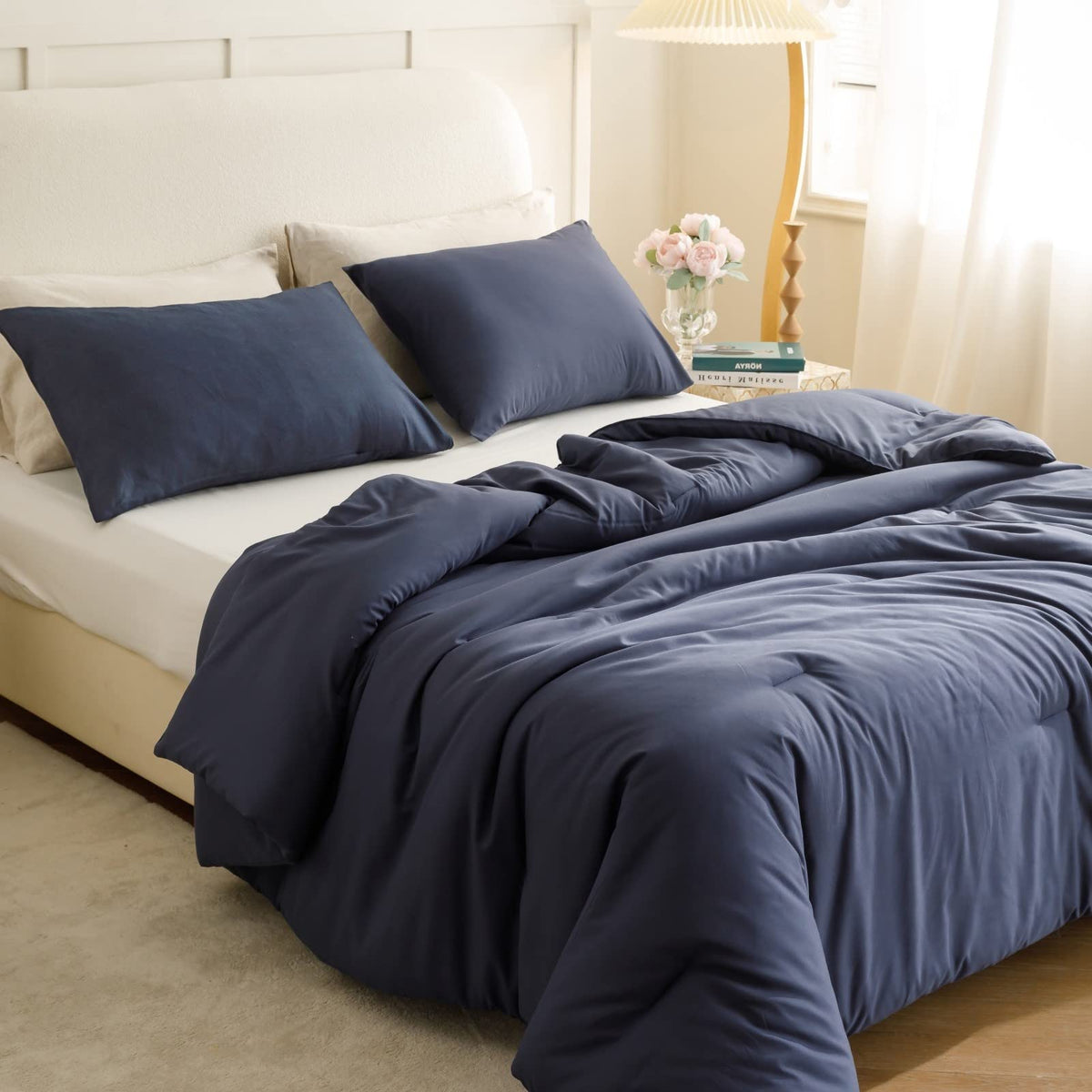 ROSGONIA Queen Comforter Set Taupe Brown, 3pcs(1 Boho Tan Comforter & 2 Pillowcases) All Season Soft Bedding Lightweight Bedspread Blanket Quilt