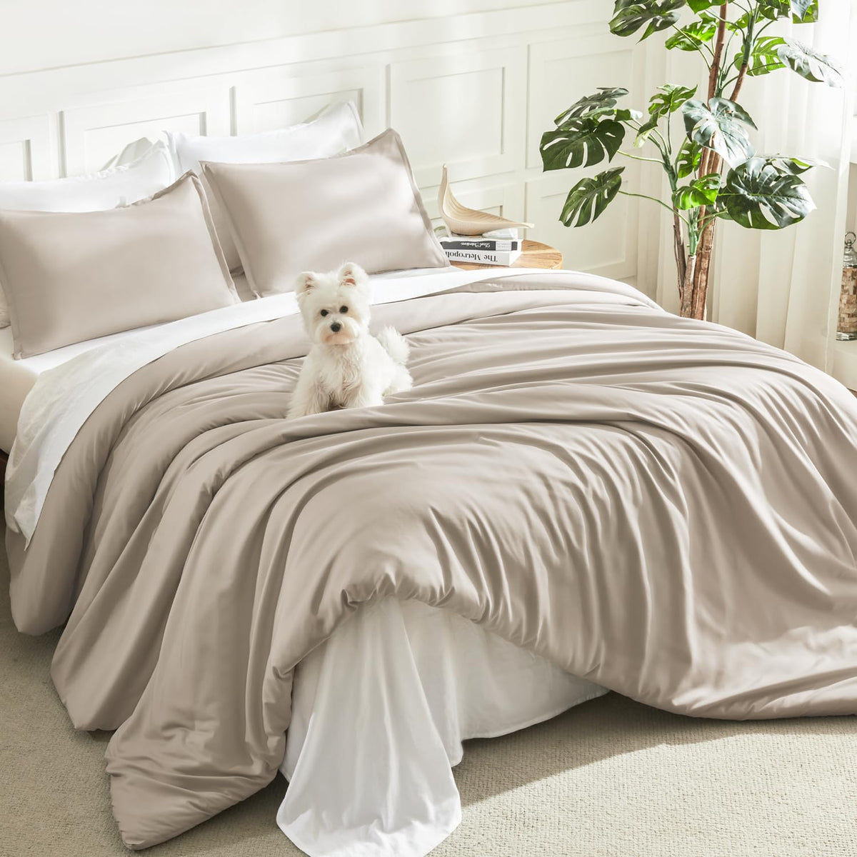 Litanika King Comforter Set Sage Green, 3 Pieces Lightweight Solid Bed Set