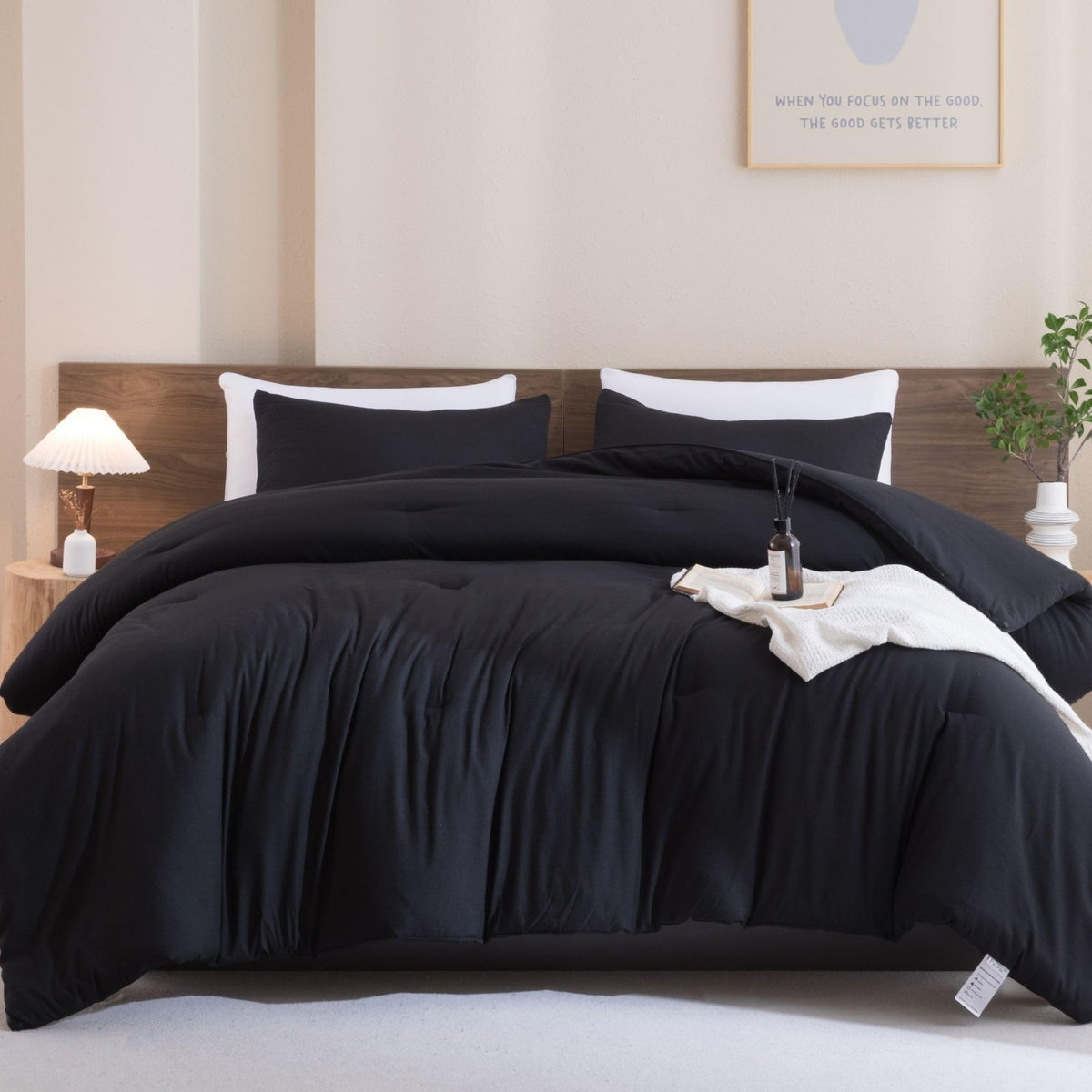 Paxrac Earthy Brown Comforter Full Size, Neutral 3 Pieces Comforter Set, Lightweight Solid Bedding Set, All Seasons Soft Fluffy Full Comforter Set (80x90In Comforter & 2 Pillowcases)