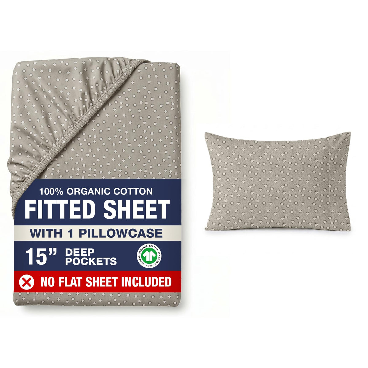 LANE LINEN 100% Organic Cotton Fitted Sheet Queen, 15" Deep Pocket Snug Fit Fully Elasticized Naturally Temperature Regulating Soft & Comfy Deep Pocket Queen - White (+Pillowcases)