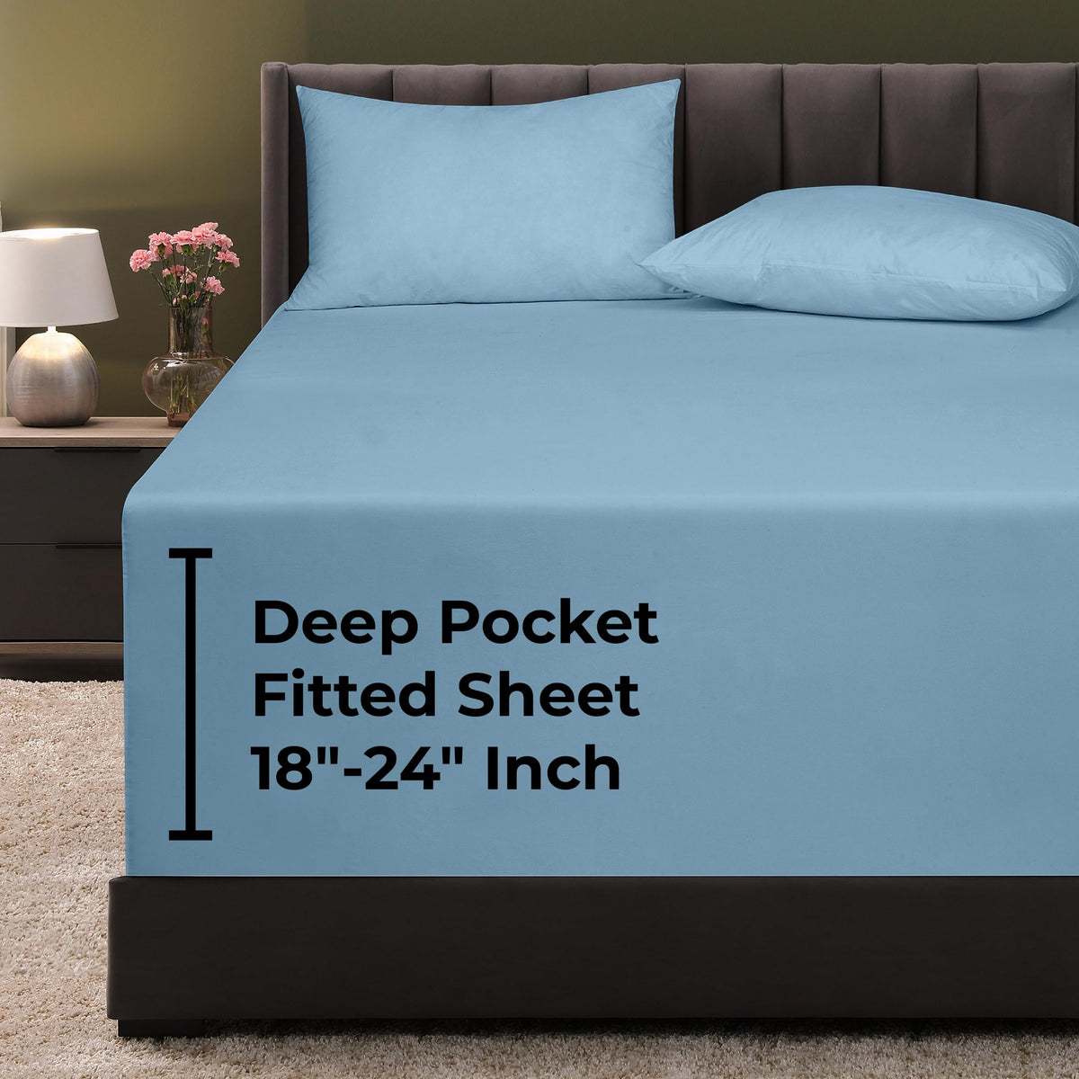 Royale Linens Fitted Sheet Queen - Ultra Soft 1800 Brushed Microfiber - Hotel Luxury Bottom Sheets - Wrinkle Free & Fade Resistant - Deep Pocket Fitted Sheet Only (Queen, White)