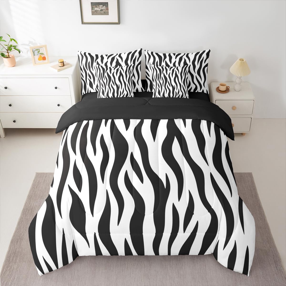 jejeloiu Leopard Print Comforter Set with Sheets 7 Piece Queen Size Cheetah Print Bedding Set for Kids Boys Girls Beige Bed in a Bag Modern Art Room Decor Soft Lightweight Microfiber
