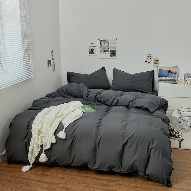 Solid Color Bedding Set, 2/3 Counts/set Including Duvet Cover & Pillowcase without Filler, Soft Warm Bedding Set, Comfy Bedding Set, Cozy Bedding Set for Home Bedroom, Bed Sets