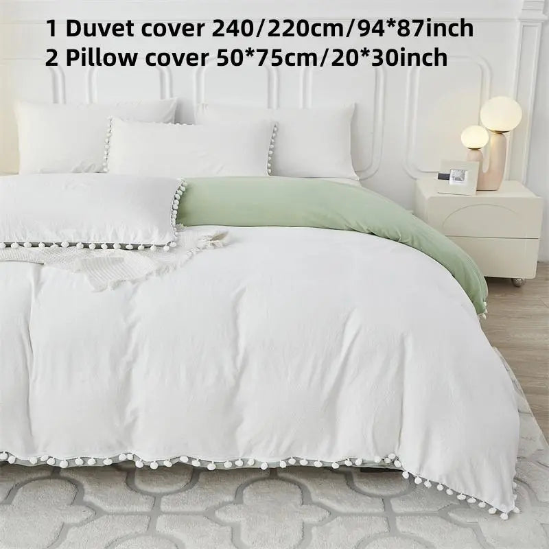 Solid Color Bedding Set (3 Counts/set), 1pc Duvet Cover without Filler & 2pcs Pillowcases, Soft Comfortable Bedding Set for Bedroom, Duvet Cover Sets, Cozy Bedding Set, Comfy Bed Sets