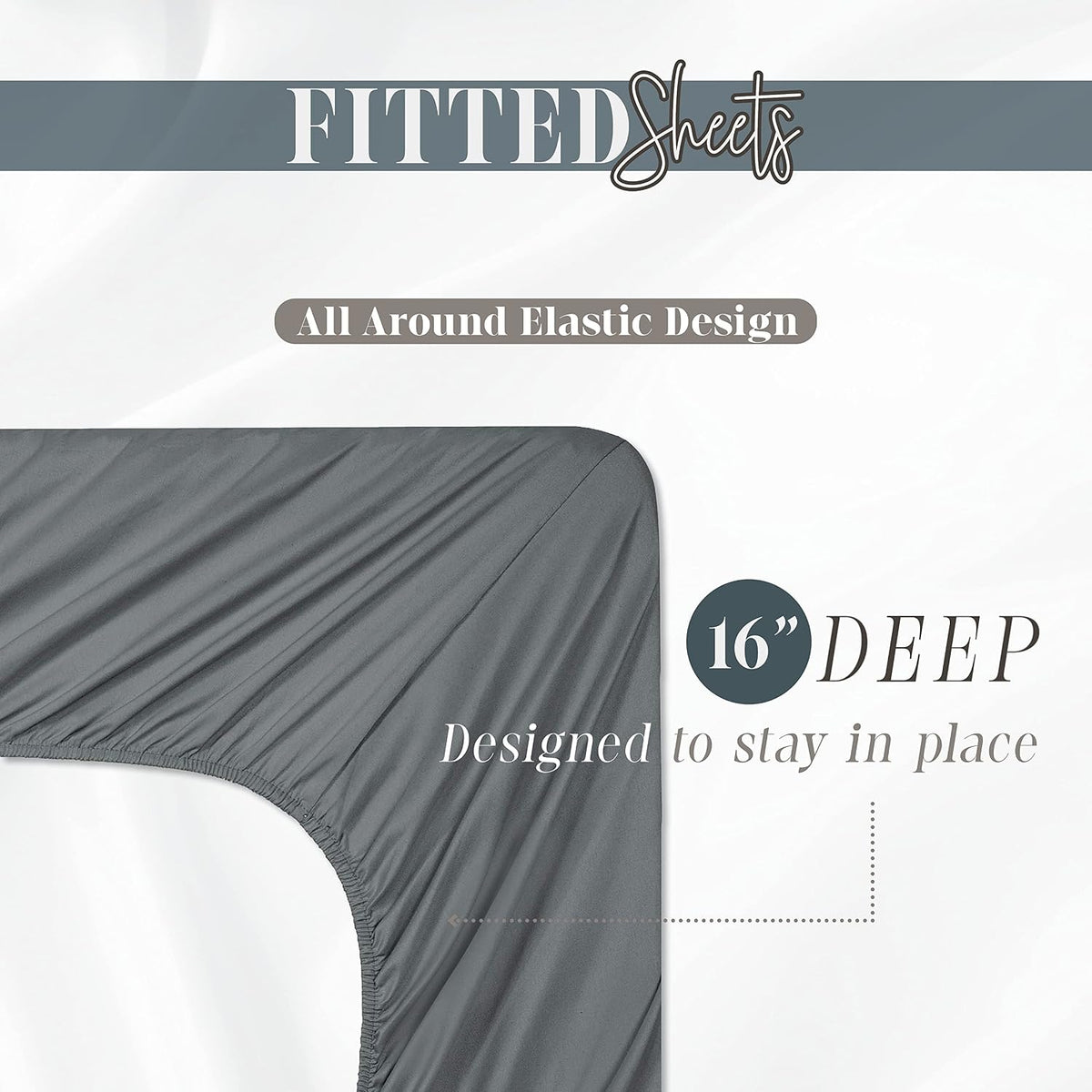 Elegant Comfort Ultra Soft Bulk Pack of 6 Bottom Fitted Sheets - 1500 Premium Hotel Quality Microfiber 6 Pack Fitted Sheets - Deep Pockets up to 16 Inches, Twin/Twin XL Size, Gray