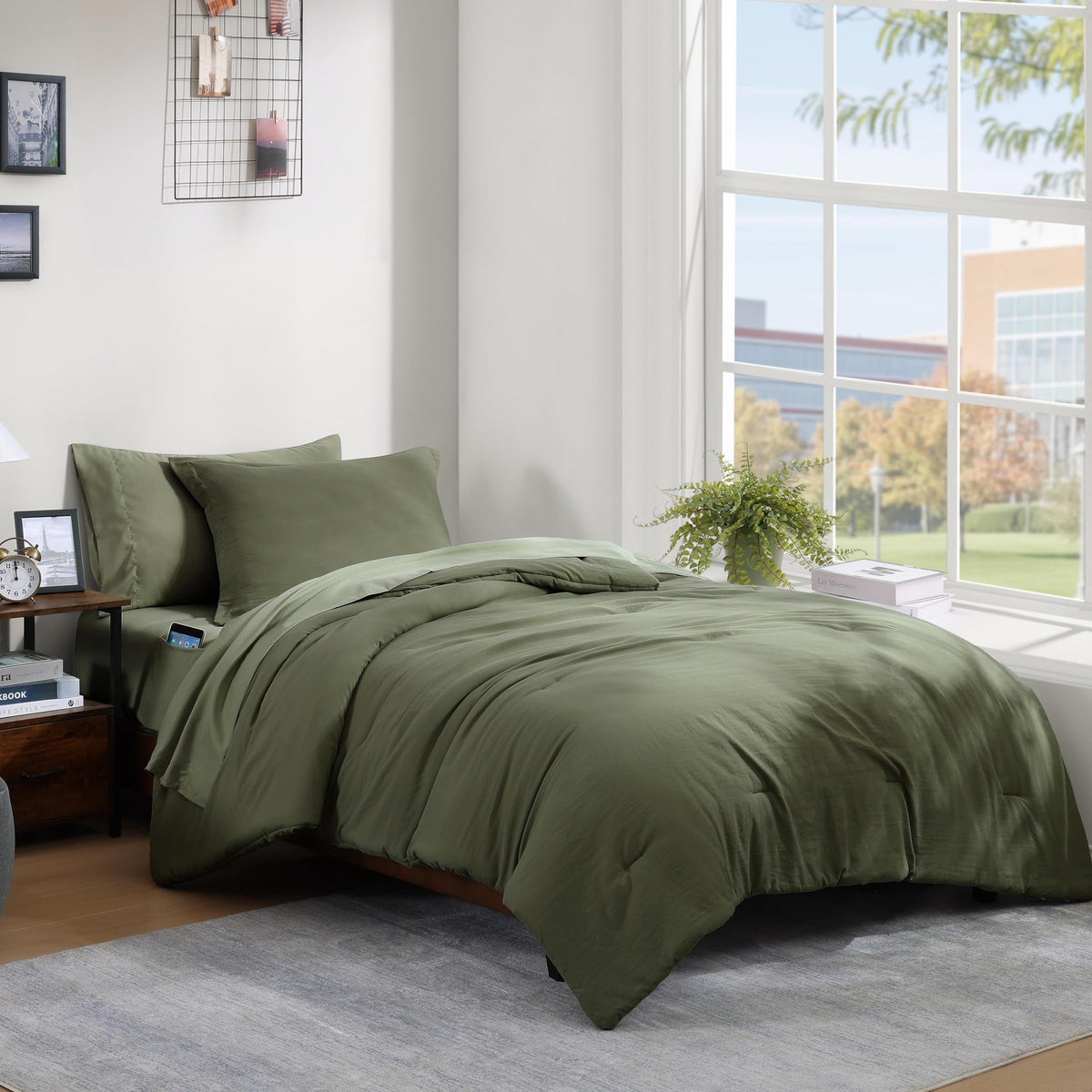 WRENSONGE Queen Comforter Set-3 Pieces Soft Comforters Queen Size Bedding