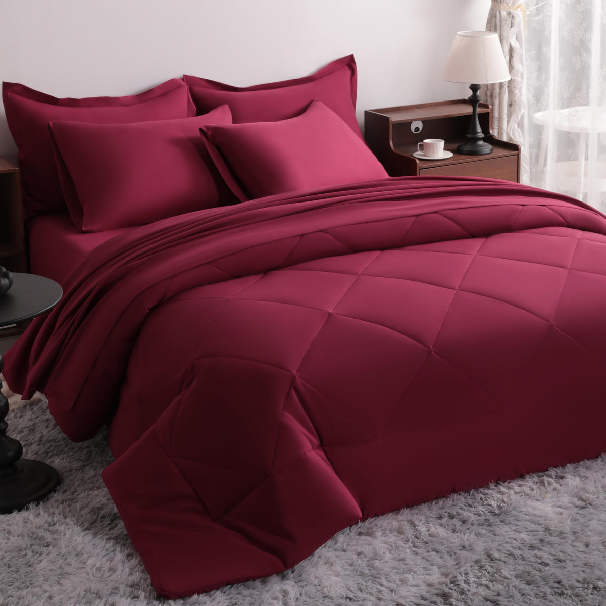 NTBAY Toddler Microfiber Bedding Set, 4 Piece, Navy Blue