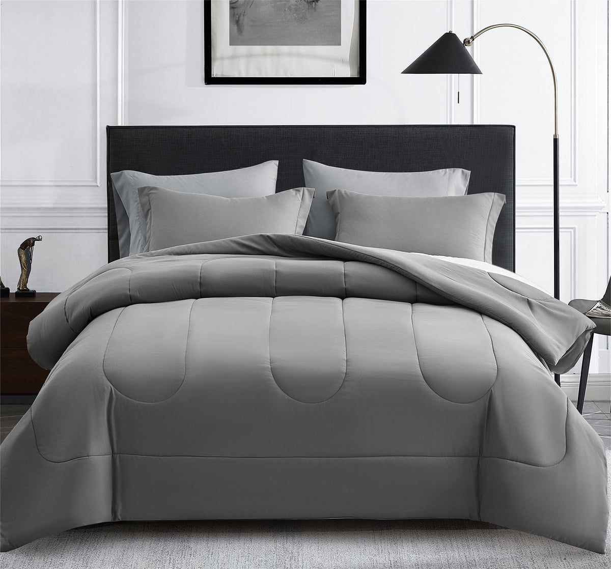Maple&Stone Full Comforter Set 7 Pieces Bed in a Bag Teal Bed Set