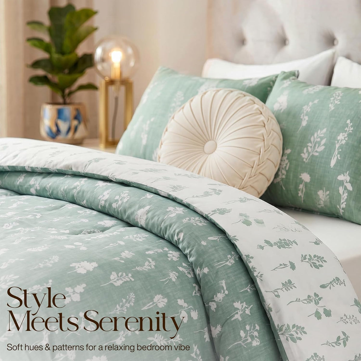 Utopia Bedding 3 Pc Queen Comforter Set, Printed Comforter, Meadow Mist