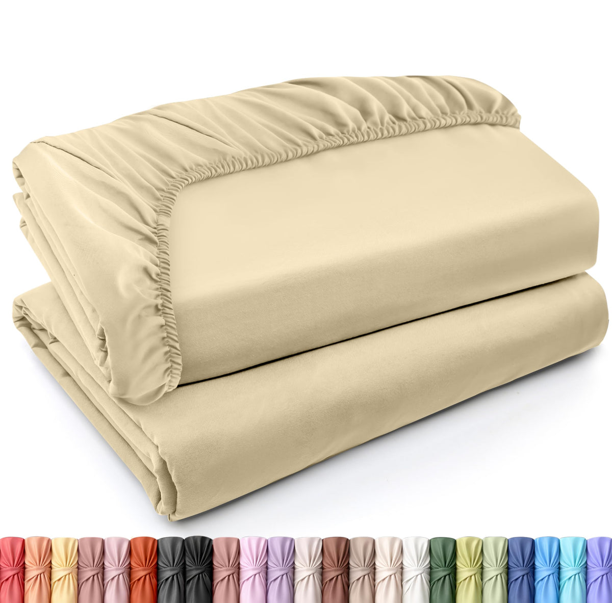 Queen Fitted Sheet, Ultra Soft Fits Up to 15 Inch Deep Pocket, White