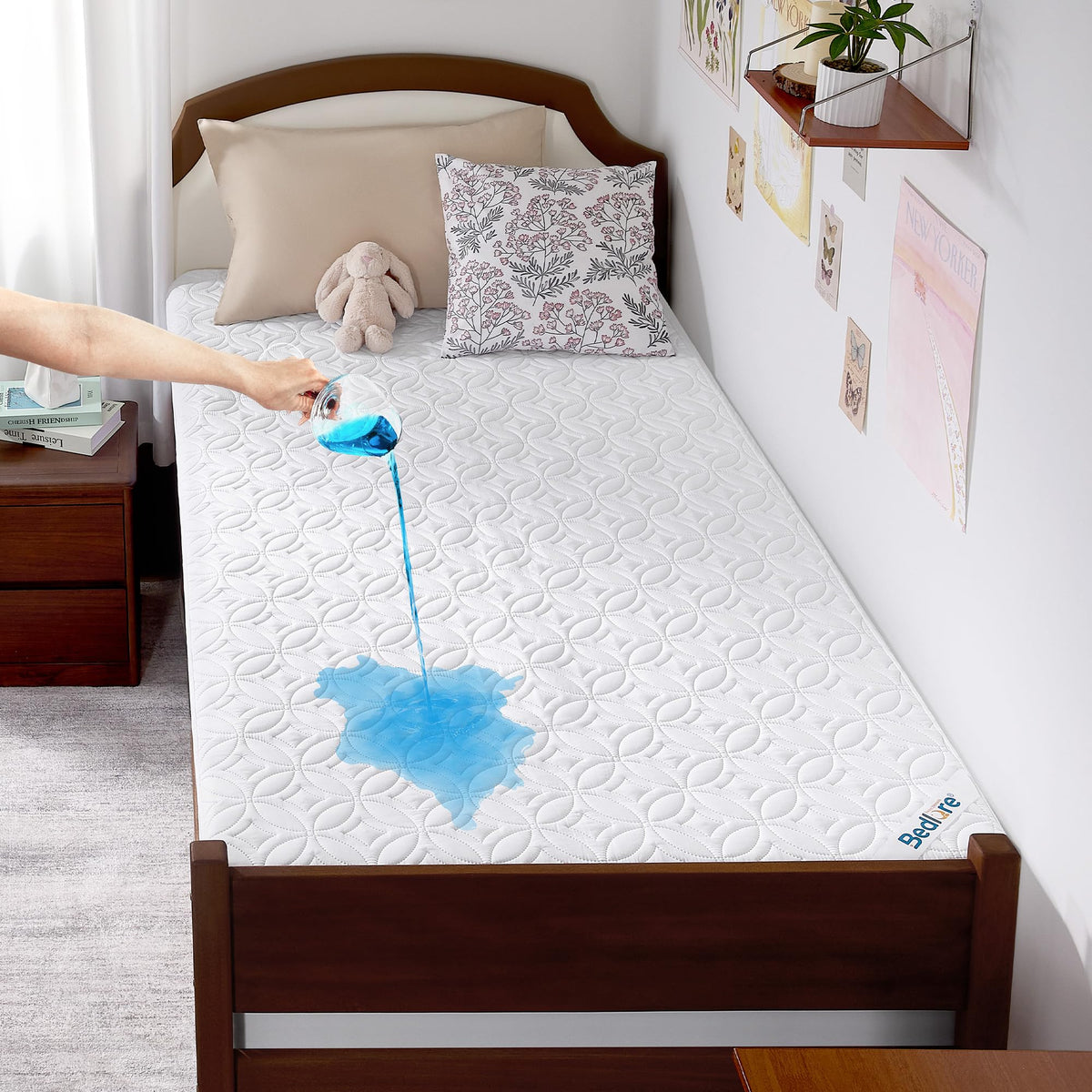 BEDLORE Waterproof Mattress Protector, Queen Size Mattress Pad Noiseless