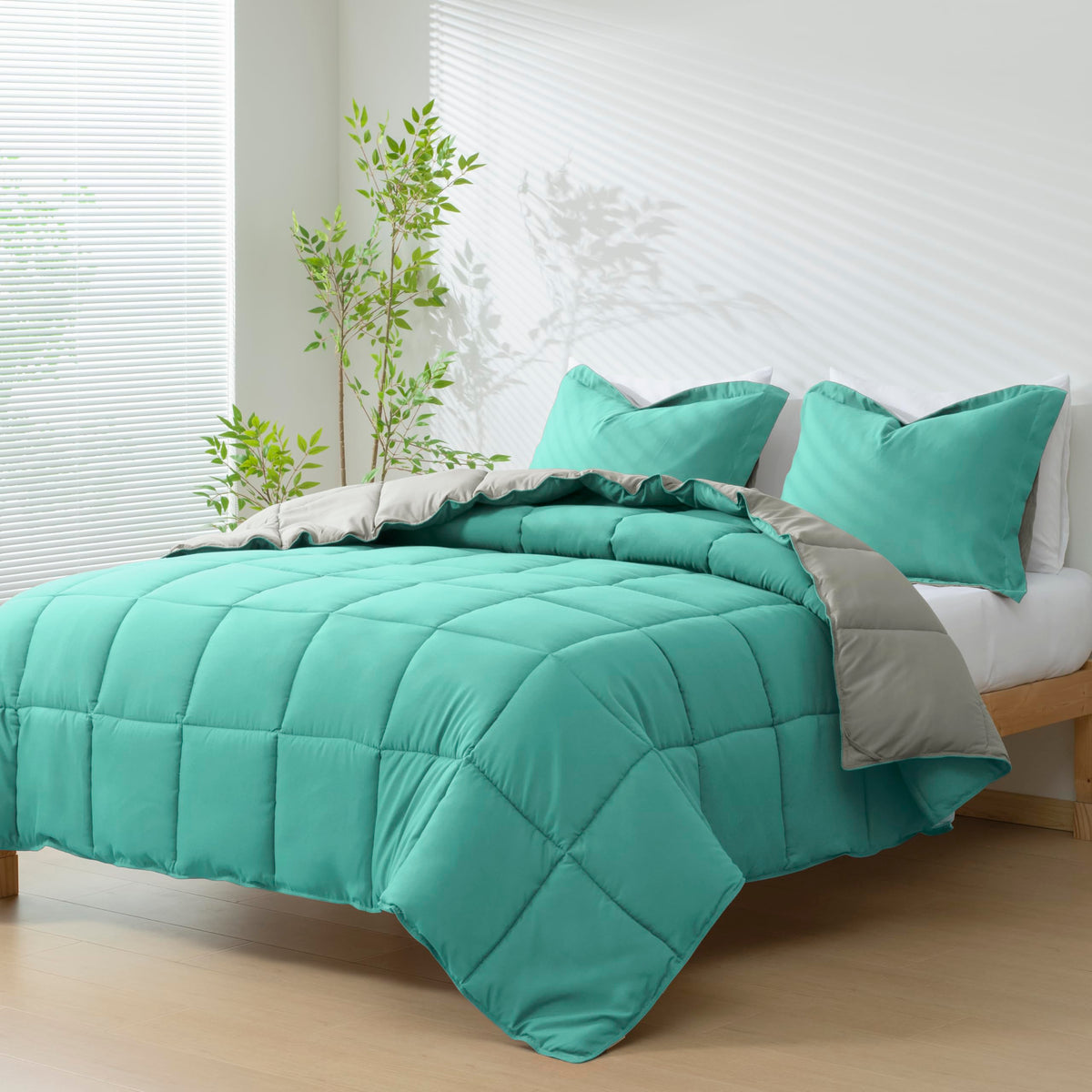 HIG 3pc Green Twin/Twin XL Bedding Comforter Set Duvet Insert Blanket