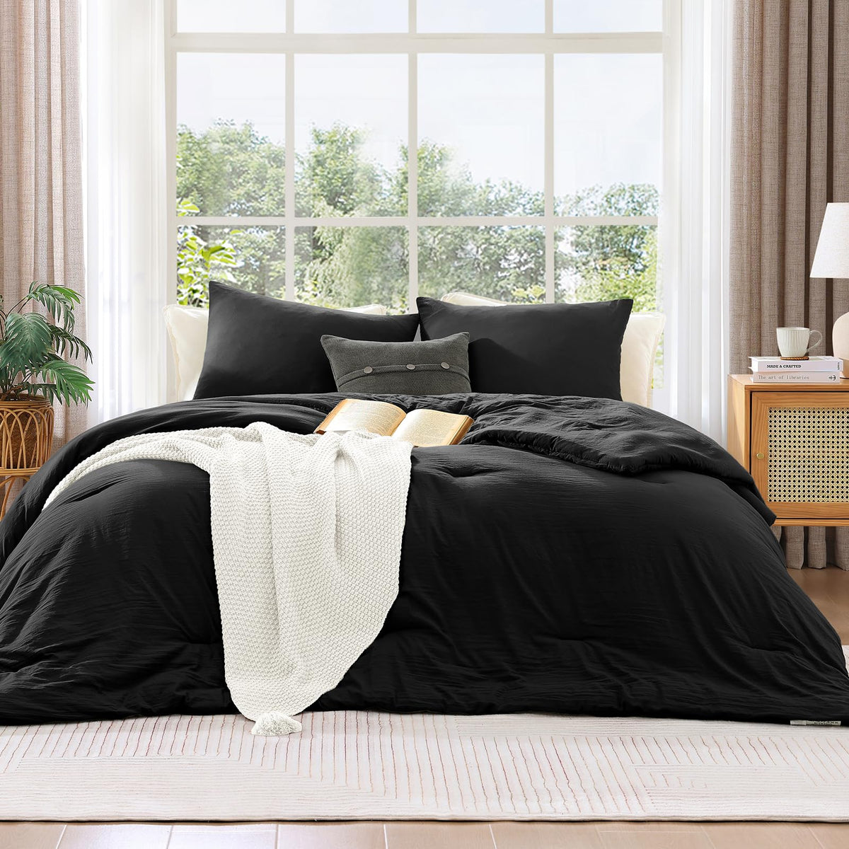 WRENSONGE Queen Comforter Set-3 Pieces Soft Comforters Queen Size Bedding