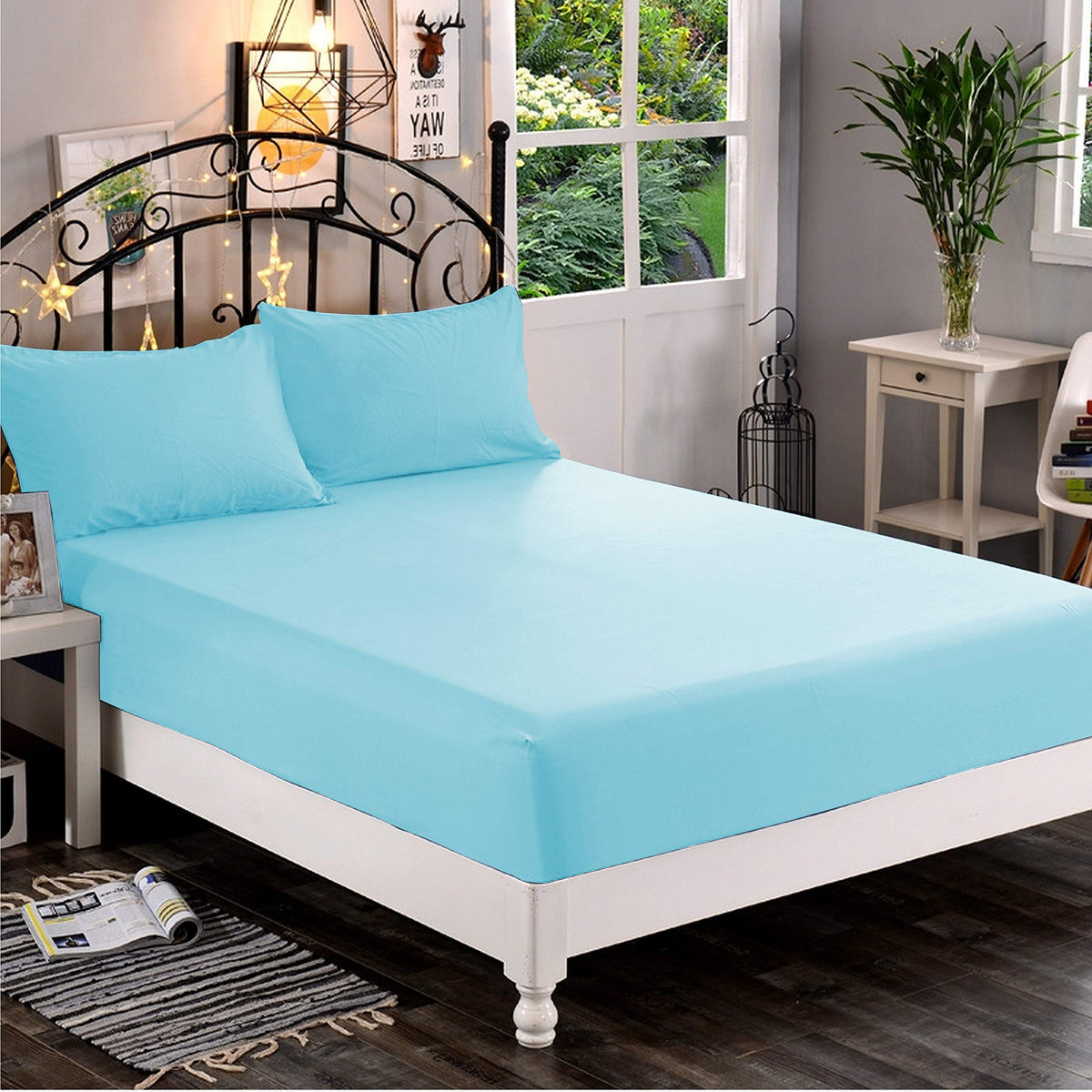 Premium Hotel Quality 1-Piece Fitted Sheet, Luxury & Softest 1500 Premier Hotel Quality Bedding Fitted Sheet Deep Pocket up to 16inch, Wrinkle and Fade Resistant, Queen, White