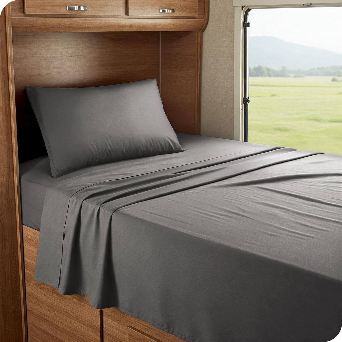 Bare Home Queen Sheet Set - 1800 Ultra-Soft (Queen, Grey)
