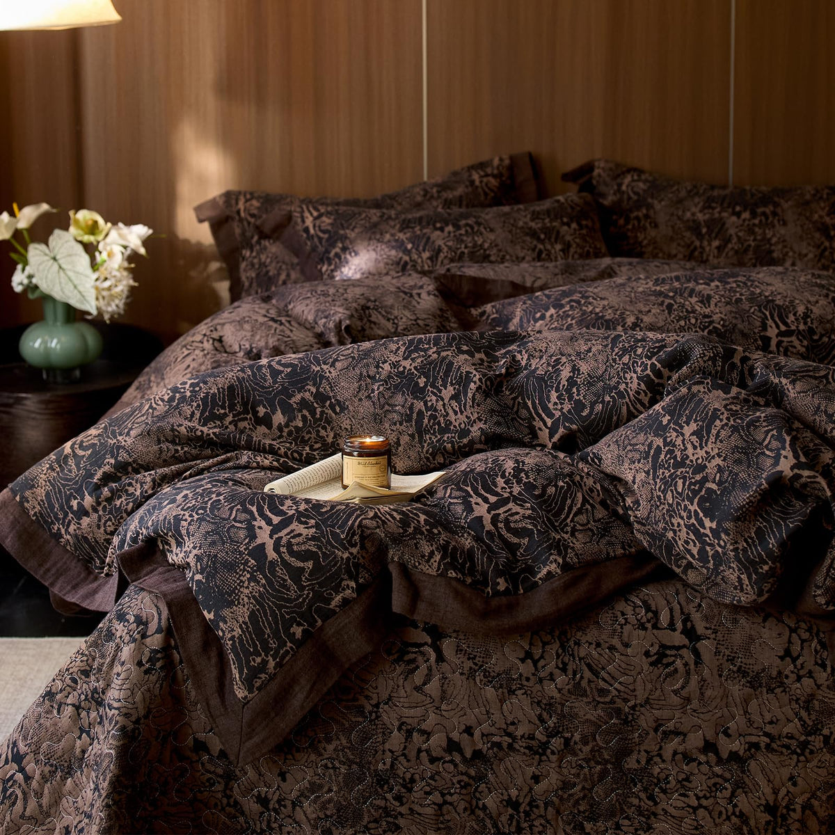 mixinni Duvet Cover Set King Size Bird Flower Pattern Soft Long Staple Cotton Floral Bedding Comforter Cover Set with Zipper Ties for Women and Men, Ultra Soft, Breathable, Easy Care-King Size