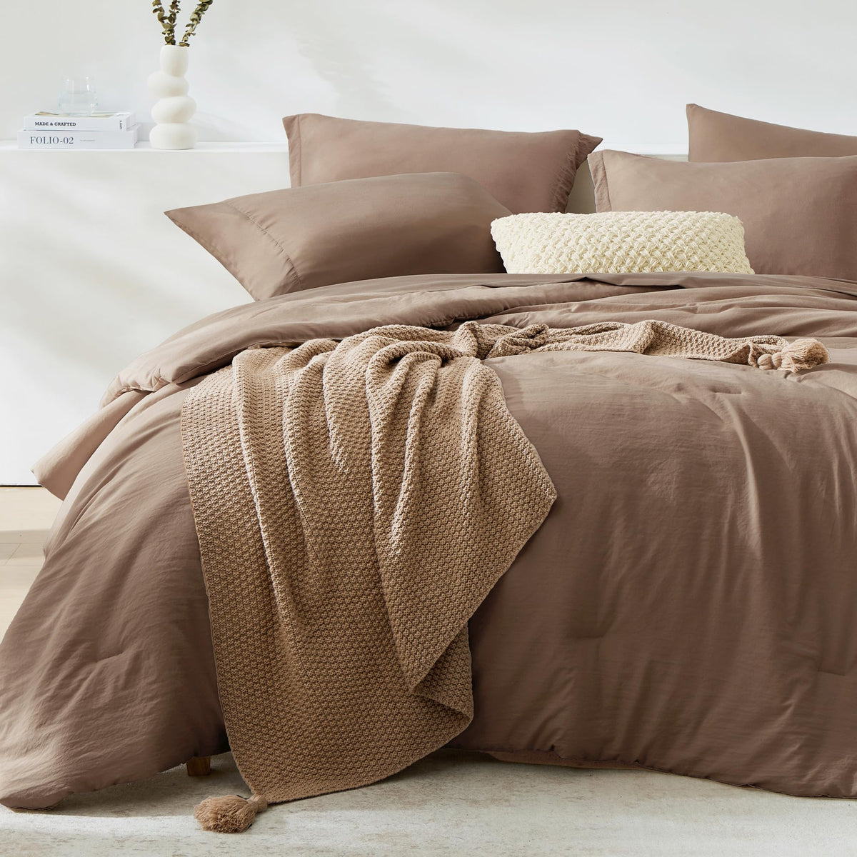 WRENSONGE Queen Comforter Set-3 Pieces Soft Comforters Queen Size Bedding