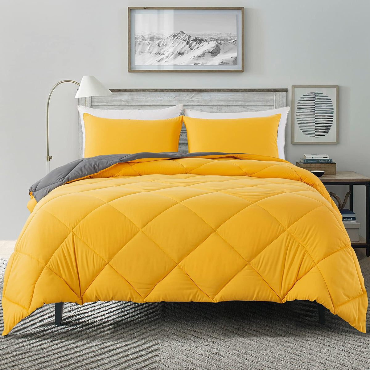 Decroom Lightweight 3 Pieces Comforter Set Queen Quilted Duvet Insert