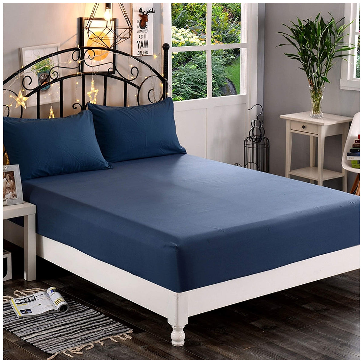Premium Hotel Quality 1-Piece Fitted Sheet, Luxury & Softest 1500 Premier Hotel Quality Bedding Fitted Sheet Deep Pocket up to 16inch, Wrinkle and Fade Resistant, Queen, White