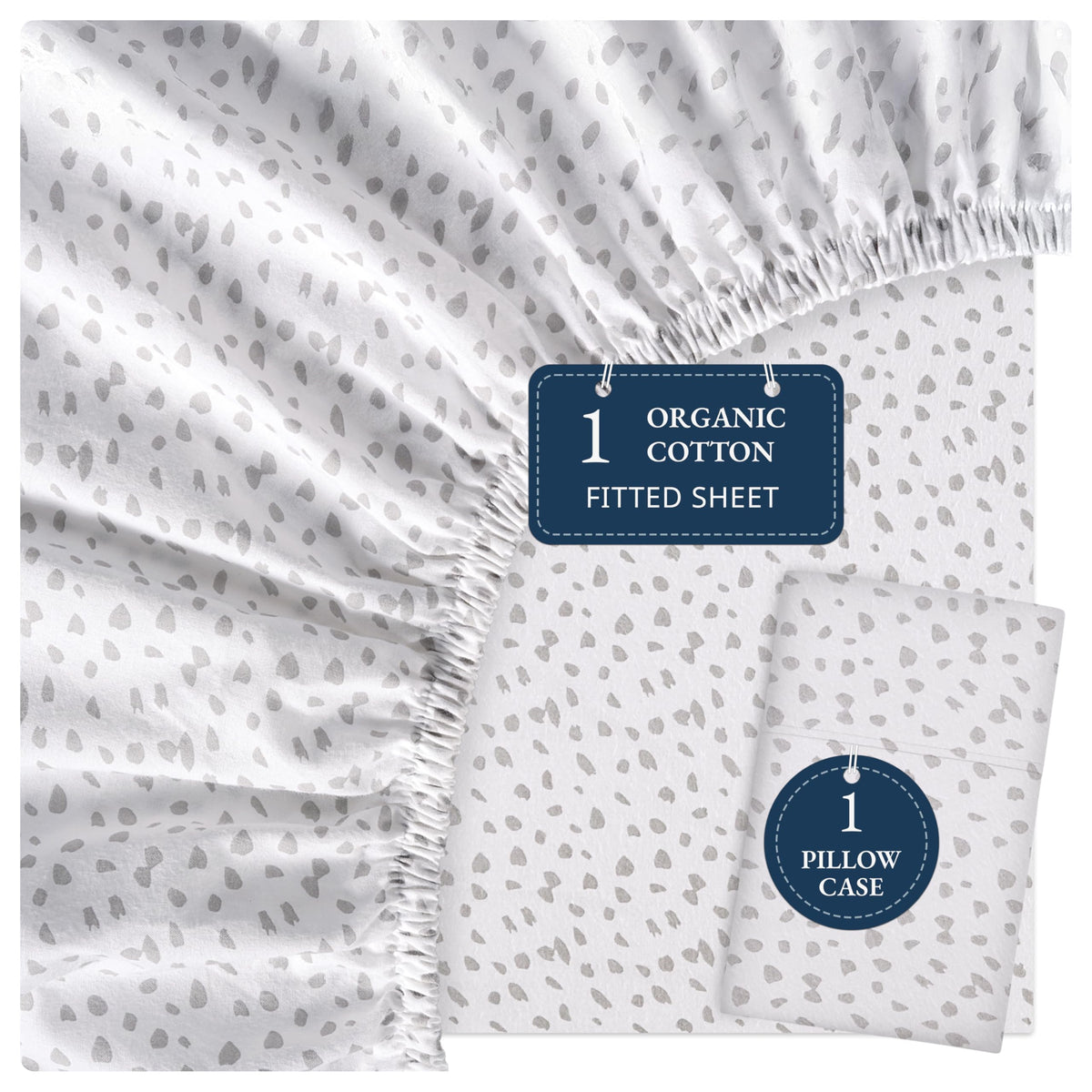 LANE LINEN 100% Organic Cotton Fitted Sheet Queen, 15" Deep Pocket Snug Fit Fully Elasticized Naturally Temperature Regulating Soft & Comfy Deep Pocket Queen - White (+Pillowcases)