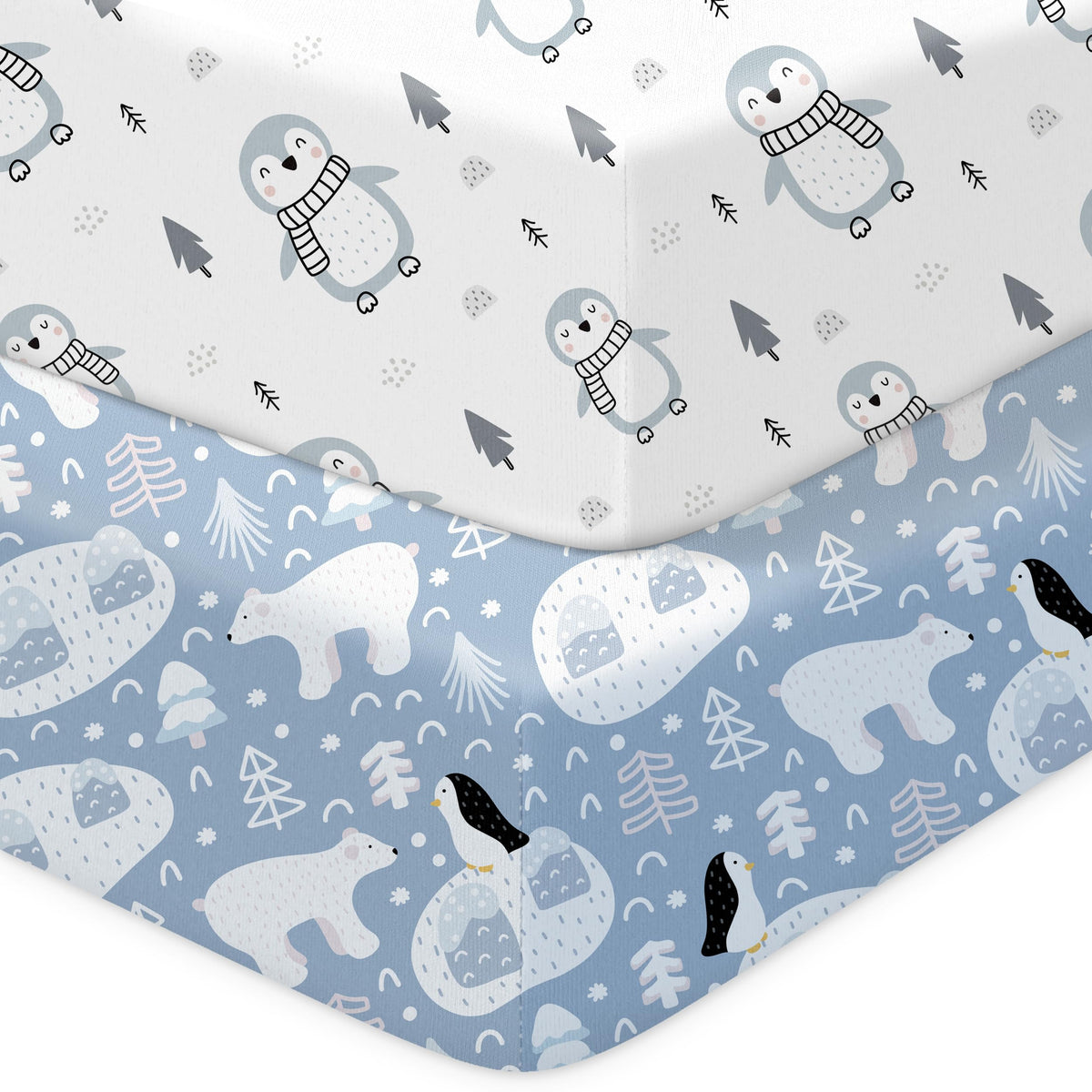 Baby Crib Sheets 2 Pack for Boys and Girls Fit for Standard Crib Toddler Mattress Breathable Soft Microfiber Baby Sheet 28x52x8in (Pink Rainbow & Pink)