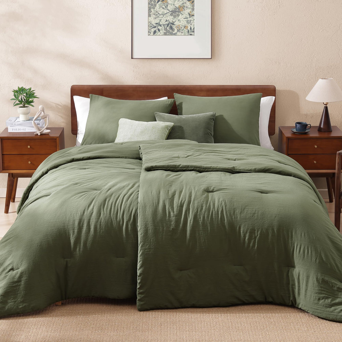 WRENSONGE Queen Comforter Set-3 Pieces Soft Comforters Queen Size Bedding
