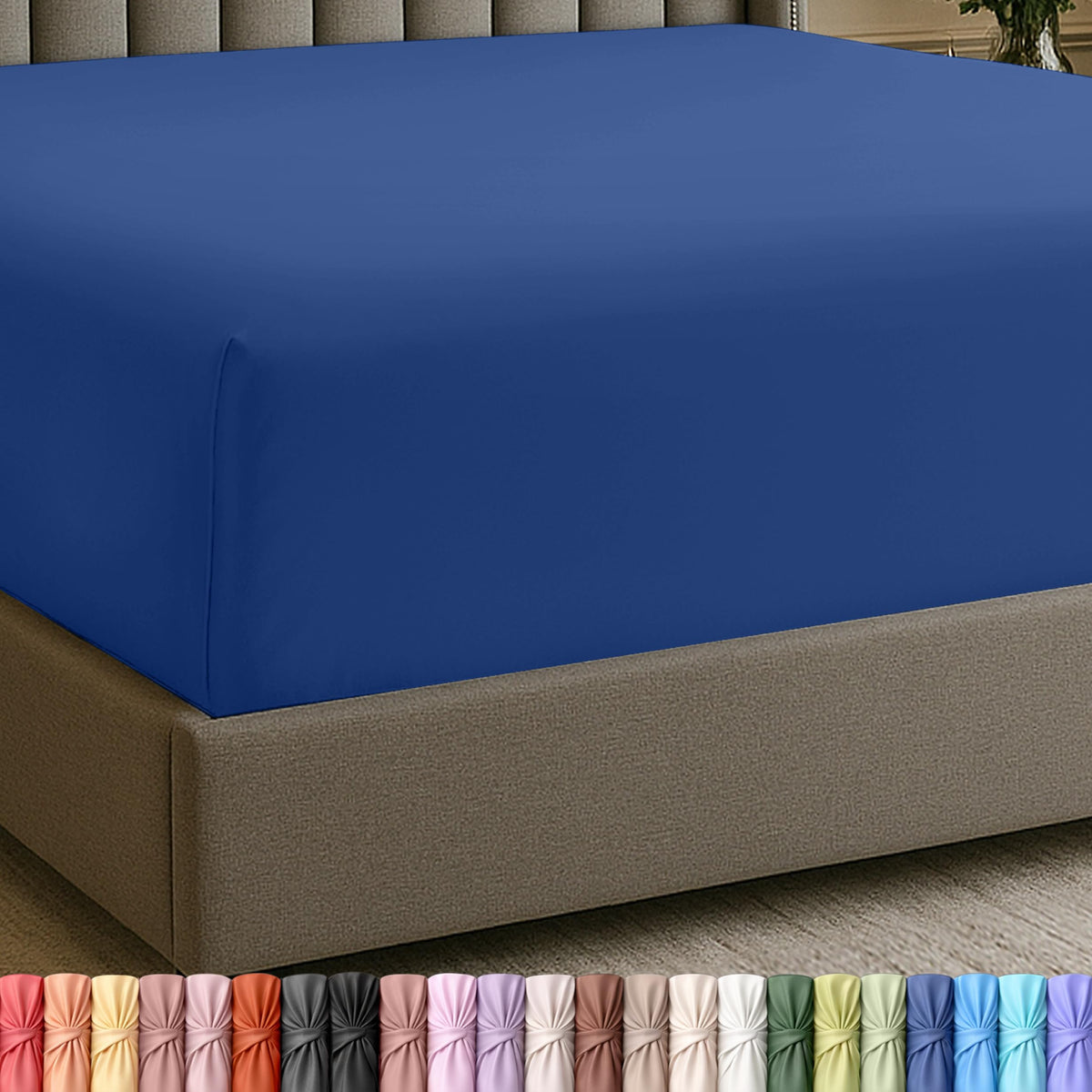 Extra Deep Pocket King Fitted Sheet, Fits 16-21 Inch Mattress, Beige