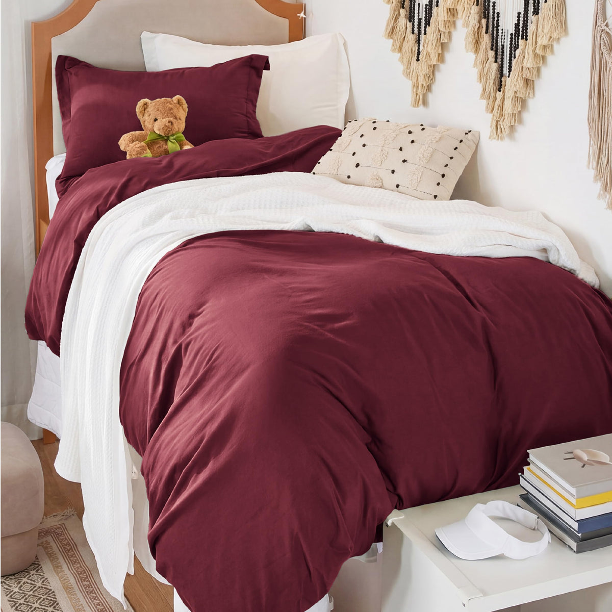 Bedsure Prewashed Duvet Cover Queen, Cotton-Like Soft Bedding Set, Beige
