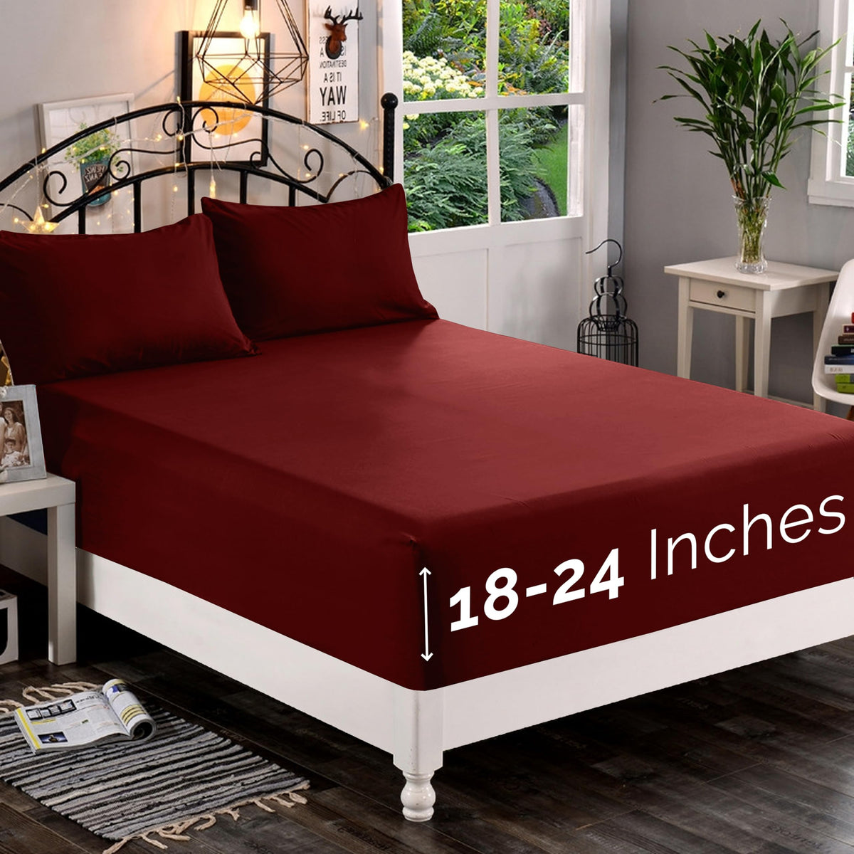 Premium Hotel Quality 1-Piece Fitted Sheet, Luxury & Softest 1500 Premier Hotel Quality Bedding Fitted Sheet Deep Pocket up to 16inch, Wrinkle and Fade Resistant, Queen, White