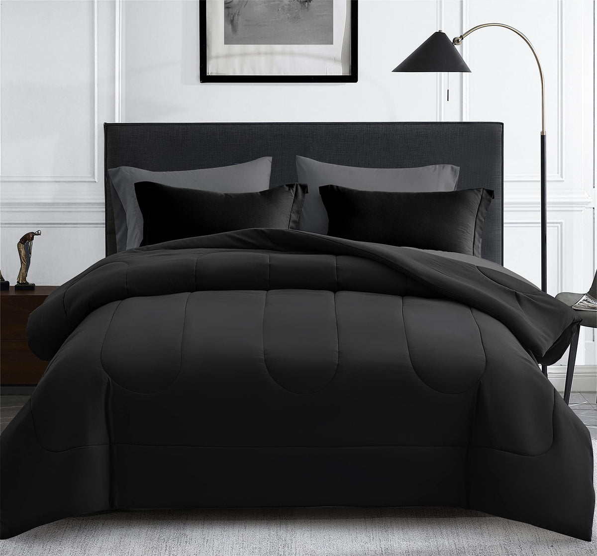 Maple&Stone Full Comforter Set 7 Pieces Bed in a Bag Teal Bed Set