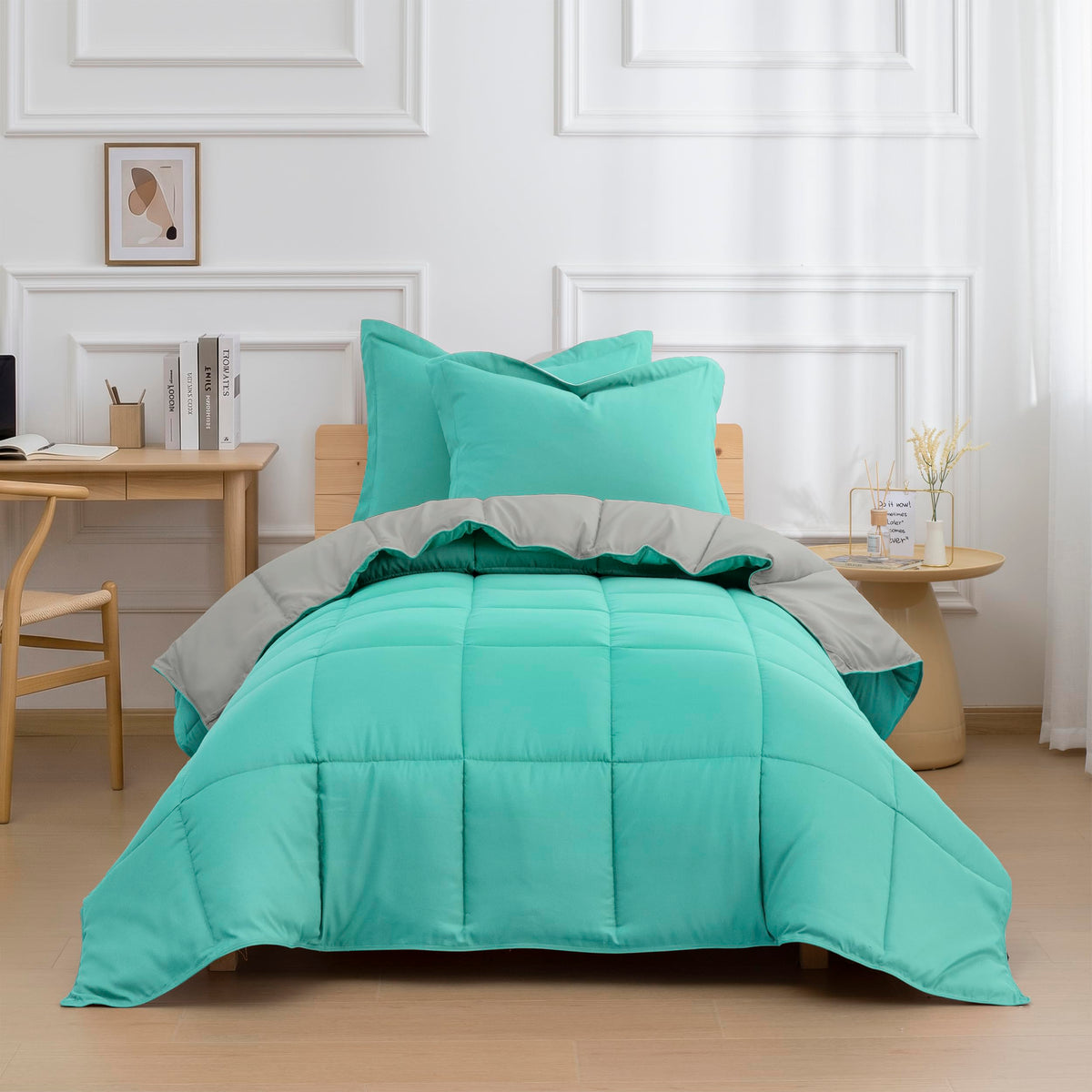 HIG 3pc Green Twin/Twin XL Bedding Comforter Set Duvet Insert Blanket