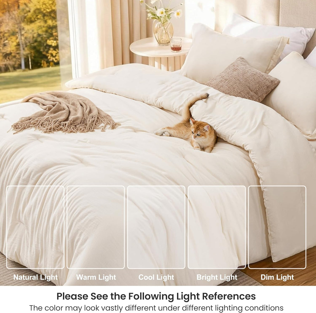 Love's cabin Beige Twin/Twin XL Comforter Set, 2-Piece Prewashed Bed Set
